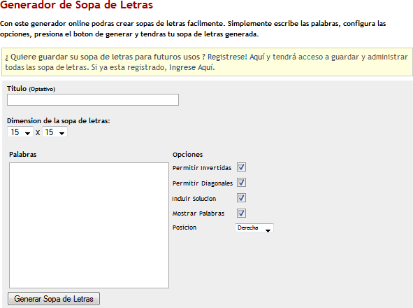 Pagina web del generador